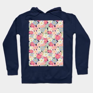 Cute spring wildflowers pastel soft colors pattern Hoodie